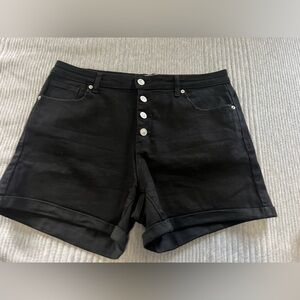 Wax Jean Black High Waist Women's Shorts